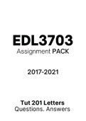 EDL3703 - Assignment Tut201 feedback (Questions & Answers) (2017-2021) 