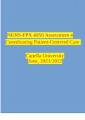 NURS-FPX 4050 Assessment 4 Coordinating Patient-Centered Care Capella University June&comma; 2021&sol;2022