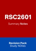 RSC2601 - Notes (Summary)