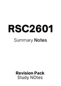RSC2601 (Notes, ExamPACK, QuestionsPACK)