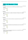HIM1125 Module 5 Quiz, Latest 2022 complete questions & answers,100% all correct.
