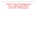    NUR2755 / NUR 2755 Multidimensional Care IV / MDC 4 Exam 3 Review(Latest 2021 / 2022) Rasmussen