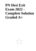 PN HESI Exit Exam 2022 - Complete Solution Graded A+