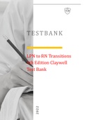 LPN to RN Transitions 4th Edition Claywell Test Bank