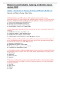 Maternity and Pediatric Nursing - Third Edition > all chapters questions and answers &sol; Prime yourself for your Tests &ndash; Study Questions 2022