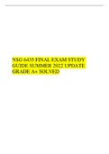 NSG 6435 FINAL EXAM STUDY GUIDE SUMMER 2022 UPDATE GRADE A+ SOLVED 