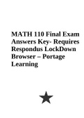 MATH 110 STATISTICS Final Exam Answers Key - Portage Learning