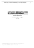NR 534 WEEK 2 ESSAY ASSIGNMENT: ADVANCED COMMUNICATION IN SYSTEMS LEADERSHIP GRADED A+