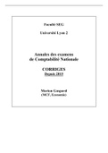 Corrigé Examen de Comptabilité Nationale (session 1 2014-2015)