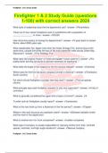 Firefighter 1 & 2 Study Guide &lpar;questions 1-100&rpar; with correct answers 2024