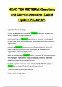 HCAD 760 MIDTERM &vert;Questions and Correct Answers &vert; Latest Update 2024&sol;2025