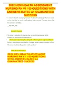 S2022 HESI HEALTH ASSESSMENT NURSING RN V1 100 QUESTIONS WITH ANSWERS RATED A&plus; GUARANTEED SUCCESS