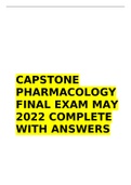 ATI CAPSTONE PHARMACOLOGY FINAL EXAM MAY 2022 COMPLETE WITH ANSWERS 
