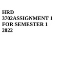 HRD 3702ASSIGNMENT 1 FOR SEMESTER 1 2022