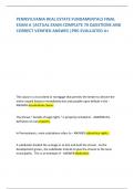 PENNSYLVANIA REAL ESTATE FUNDAMENTALS FINAL  EXAM A &vert;ACTUAL EXAM COMPLETE 70 QUESTIONS AND  CORRECT VERIFIED ANSWES &vert;PRE-EVALUATED A&plus;