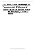 Test Bank Davis Advantage for Fundamentals Of Nursing (2 Volume Set) 4th Edition Judith M. Wilkinson, Leslie S. Treas