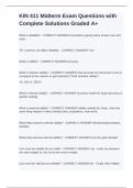 KIN 411 Midterm Exam Questions with Complete Solutions Graded A&plus;