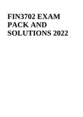 FIN3702 EXAM PACK AND SOLUTIONS 2022