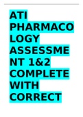 ATI PHARMACOLOGY ASSESSMENT 1&2 COMPLETE WITH CORRECT ANSWERS (ALL 100 QUESTIONS).