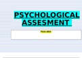 Advanced Psychological Assessment