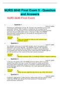 NURS 6640 Final Exam 5 - Question and Answers