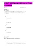 PSYC 300 Week 4 Midterm Exam Answers
