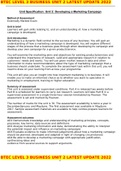 BTEC LEVEL 3 BUSINESS UNIT 2 LATEST UPDATE 2022