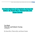 Test Bank Maternity and Pediatric Nursing 3rd Edition&Tab;By Susan Ricci&comma; Theresa Kyle&comma; and Susan Carman