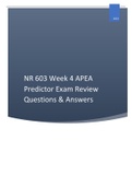 NR 603 Week 4 APEA Predictor Exam Review Questions & Answers