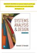 SOLUTION MANUAL For Systems Analysis and Design, 10th Edition by Kendall Kenneth and Kendall Julie, Verified Chapters 1 - 16, Complete Newest Version