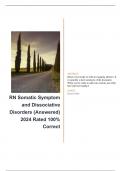 RN Somatic Symptom and Dissociative Disorders &lpar;Answered&rpar; 2024 Rated 100- Correct