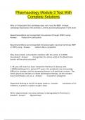 Pharmacology Module 3 Test With Complete Solutions