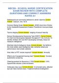 NBCSN - SCHOOL NURSE CERTIFICATION  EXAM REVIEW WITH COMPLETE  QUESTIONS AND CORRECT ANSWERS  RATED A&plus;