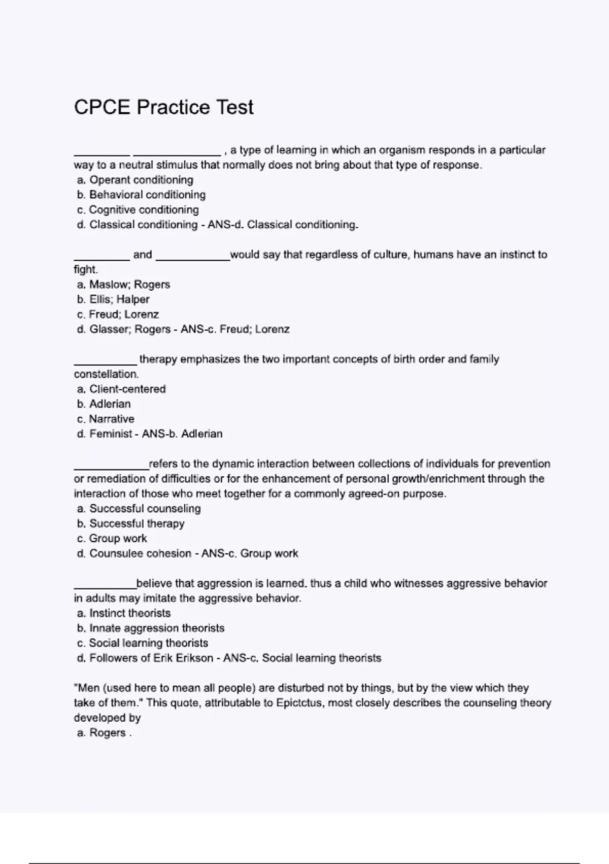 CPCE Practice Test Questions & 100% Verified Correct Answers with ...