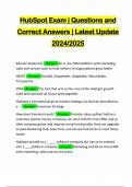 HubSpot Exam &vert; Questions and Correct Answers &vert; Latest Update 2024&sol;2025