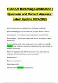 HubSpot Marketing Certification &vert; Questions and Correct Answers &vert; Latest Update 2024&sol;2025