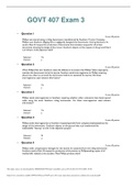 GOVT 407 Exam 3 &lpar;questions and answers solution&rpar;&period;