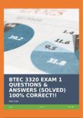 BTEC 3320 EXAM 1 QUESTIONS & ANSWERS &lpar;SOLVED&rpar; 100&percnt; CORRECT&excl;&excl;