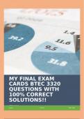 MY FINAL EXAM CARDS BTEC 3320 QUESTIONS WITH 100&percnt; CORRECT SOLUTIONS&excl;&excl;