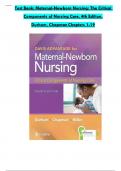 TEST BANK - Davis Advantage for Maternal-Newborn Nursing&colon; The Critical Components of Nursing Care&comma; 4th Edition by Durham & Chapman ISBN&colon; 978-1719645737 All 1-19 Chapters Covered &comma;Latest Edition