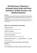 CM 3503 Exam 2 &lpar;Rupnow&rpar; &ndash; Complete Study Guide with Exam Questions&comma; Verified Answers&comma; and Detailed Solutions