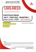 LML4810 PORTFOLIO MEMO - MAY/JUNE 2022 - SEMESTER 1 - UNISA - WITH DETAILED FOOTNOTES AND BIBLIOGRAPHY 