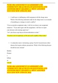 NURS 406 ASSESSMENT LEADERSHIP AND COMMUNITY HEALTH EXAM QUESTIONS AND ANSWERS BEST GRADED A&plus; BEST ASSURED SUCCESS NEW UPDATE 2022