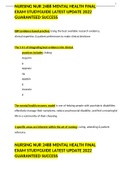 NURSING NUR 2488 MENTAL HEALTH FINAL EXAM STUDYGUIDE LATEST UPDATE 2022 GUARANTEED SUCCESS