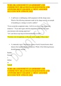 NURS 406 ASSESSMENT LEADERSHIP AND COMMUNITY HEALTH EXAM QUESTIONS AND ANSWERS BEST GRADED A&plus; BEST ASSURED SUCCESS NEW UPDATE 2022