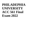 PHILADEPHIA UNIVERSITY ACC 561 Final Exam 2022