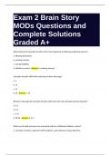 Exam 2 Brain Story MODs Questions and Complete Solutions Graded A&plus;