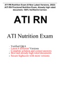 ATI RN Nutrition Exam (6 New Latest Versions, 2022) /ATI RN Proctored Nutrition Exam, Already high rated document, 100% Verified & Correct.