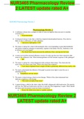 	NUR3465 Pharmacology Review 2 LATEST update rated A+