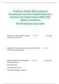 Final Exam&colon; NR565&sol; NR 565 Advanced Pharmacology Care of the Fundamentals Exam &vert; Questions and Verified Answers &lpar;2024&sol; 2025 Update&rpar;- Chamberlain NR 565 Final Exam Study Guide